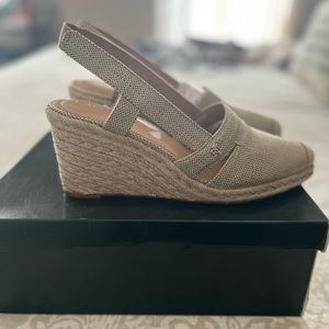 Ralph Lauren wedged shoes. Size 9, beige.